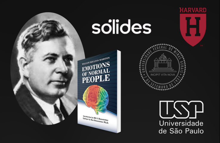 Comprovações do método DISC, incluindo William Moulton Marston, o livro Emotions of Normal People, validação de 97%, Harvard e USP.